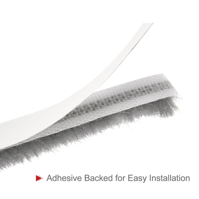 Harfington Uxcell Weather Stripping Brush, 20ft L x 0.3" W x 0.3" H Self-Adhesive Seal Weatherstrip Sweep Brush Gray for Door Window