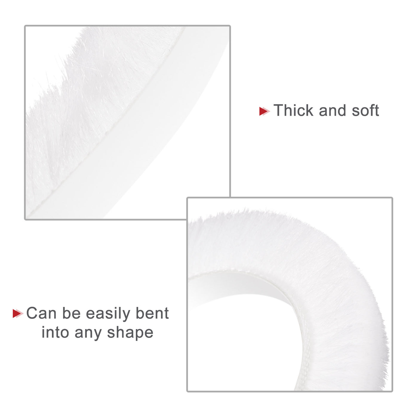 uxcell Uxcell Weather Stripping Brush, 20ft L x 0.35" W x 0.6" H Self-Adhesive Seal Weatherstrip Sweep Brush White for Door Window