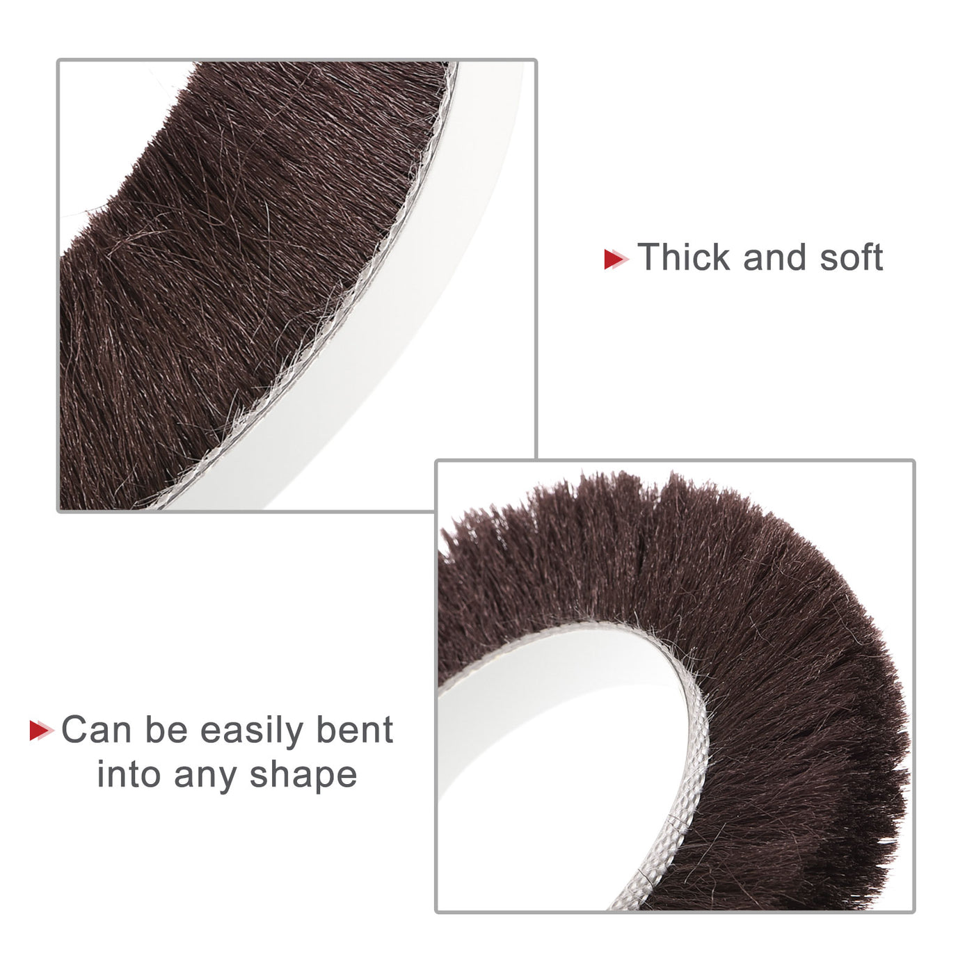 uxcell Uxcell Weather Stripping Brush, 20ft L x 0.35" W x 0.6" H Self-Adhesive Seal Weatherstrip Sweep Brush Brown for Door Window