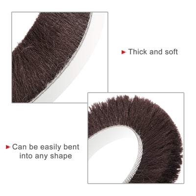 Harfington Uxcell Weather Stripping Brush, 20ft L x 0.35" W x 0.6" H Self-Adhesive Seal Weatherstrip Sweep Brush Brown for Door Window