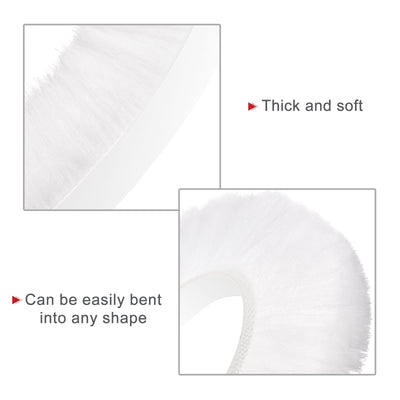 Harfington Uxcell Weather Stripping Brush, 20ft L x 0.35" W x 0.9" H Self-Adhesive Seal Weatherstrip Sweep Brush White for Door Window