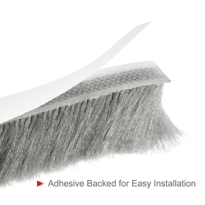 Harfington Uxcell Weather Stripping Brush, 20ft L x 0.35" W x 0.9" H Self-Adhesive Seal Weatherstrip Sweep Brush Gray for Door Window