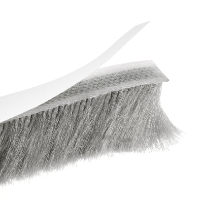 Harfington Uxcell Weather Stripping Brush, 40ft L x 0.35" W x 0.9" H Self-Adhesive Seal Weatherstrip Sweep Brush Gray for Door Window