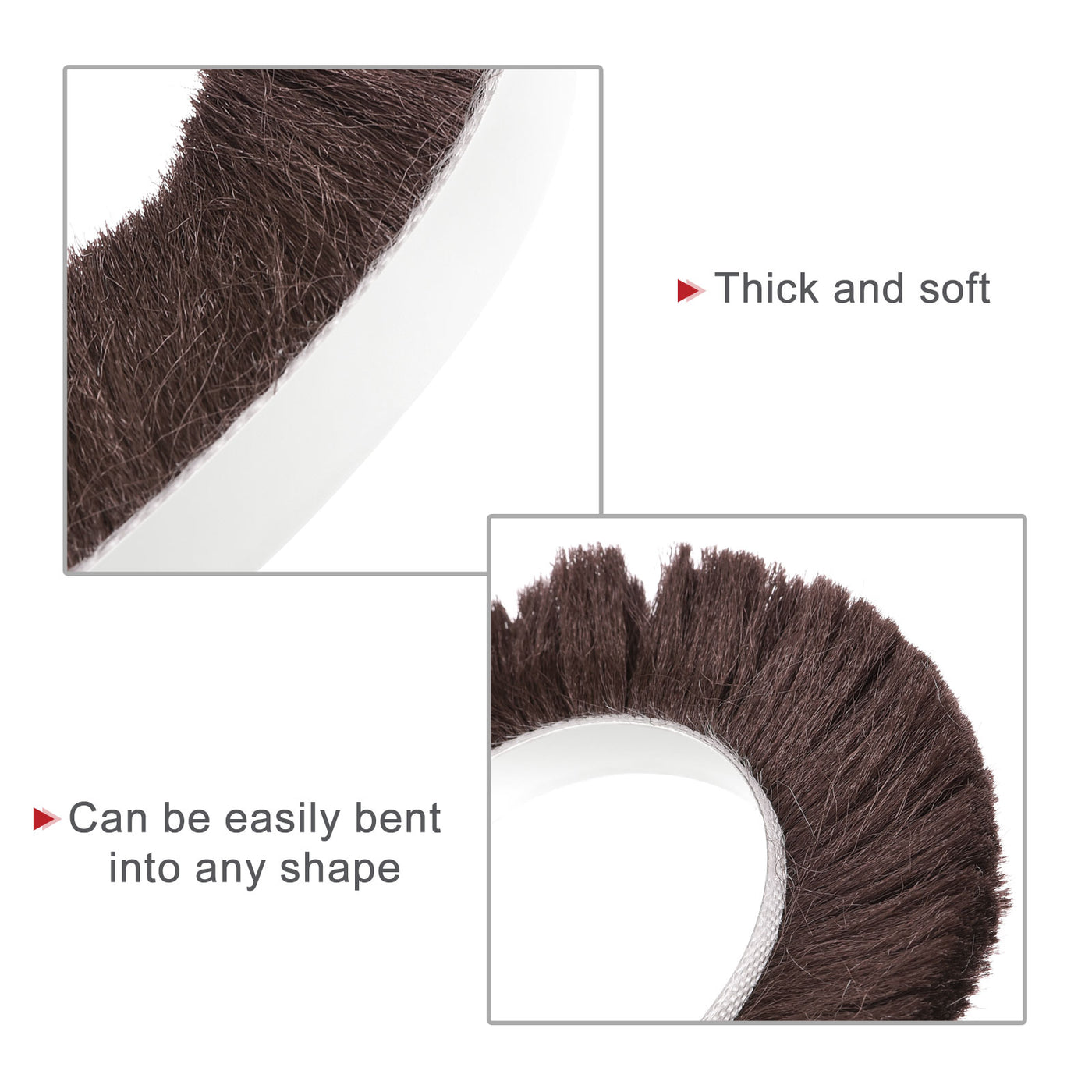 uxcell Uxcell Weather Stripping Brush, 20ft L x 0.35" W x 0.9" H Self-Adhesive Seal Weatherstrip Sweep Brush Brown for Door Window