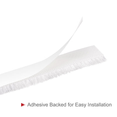 Harfington Uxcell Weather Stripping Brush, 20ft L x 0.35" W x 0.2" H Self-Adhesive Seal Weatherstrip Sweep Brush White for Door Window