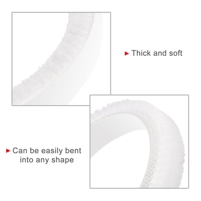 Harfington Uxcell Weather Stripping Brush, 20ft L x 0.35" W x 0.2" H Self-Adhesive Seal Weatherstrip Sweep Brush White for Door Window