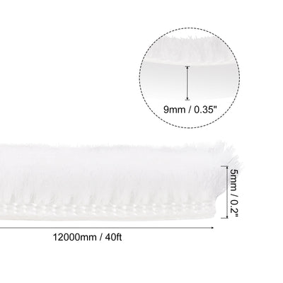 Harfington Uxcell Weather Stripping Brush, 40ft L x 0.35" W x 0.2" H Self-Adhesive Seal Weatherstrip Sweep Brush White for Door Window