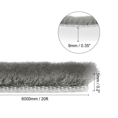 Harfington Uxcell Weather Stripping Brush, 20ft L x 0.35" W x 0.2" H Self-Adhesive Seal Weatherstrip Sweep Brush Gray for Door Window