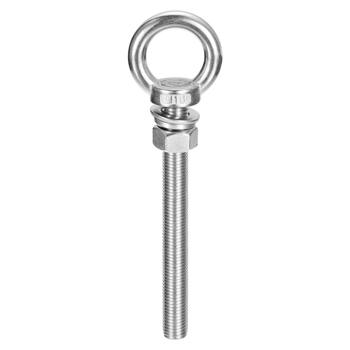 uxcell Uxcell Lifting Eye Bolt, 1 Set M16x150mm Eye Bolt with Nut Washer 304 Stainless Steel