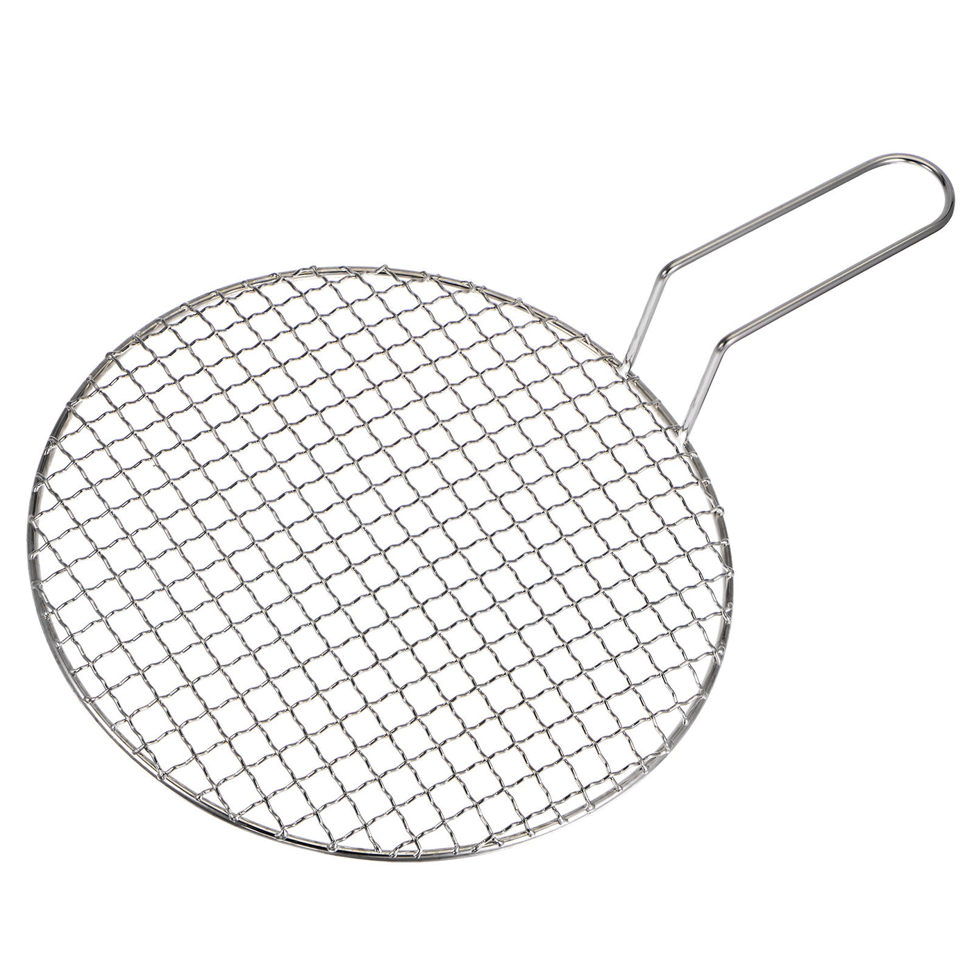 Harfington Stainless Steel Grill 10.2-inch Round Barbecue Mesh Outdoor Grill with Handle