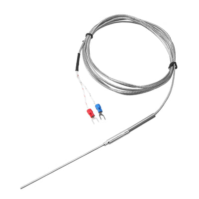 Harfington K Type Thermocouple Temperature Sensor Probe 2x100mm 6.6ft Wire 0 to 1000°C(32 to 1832°F) Stainless Steel