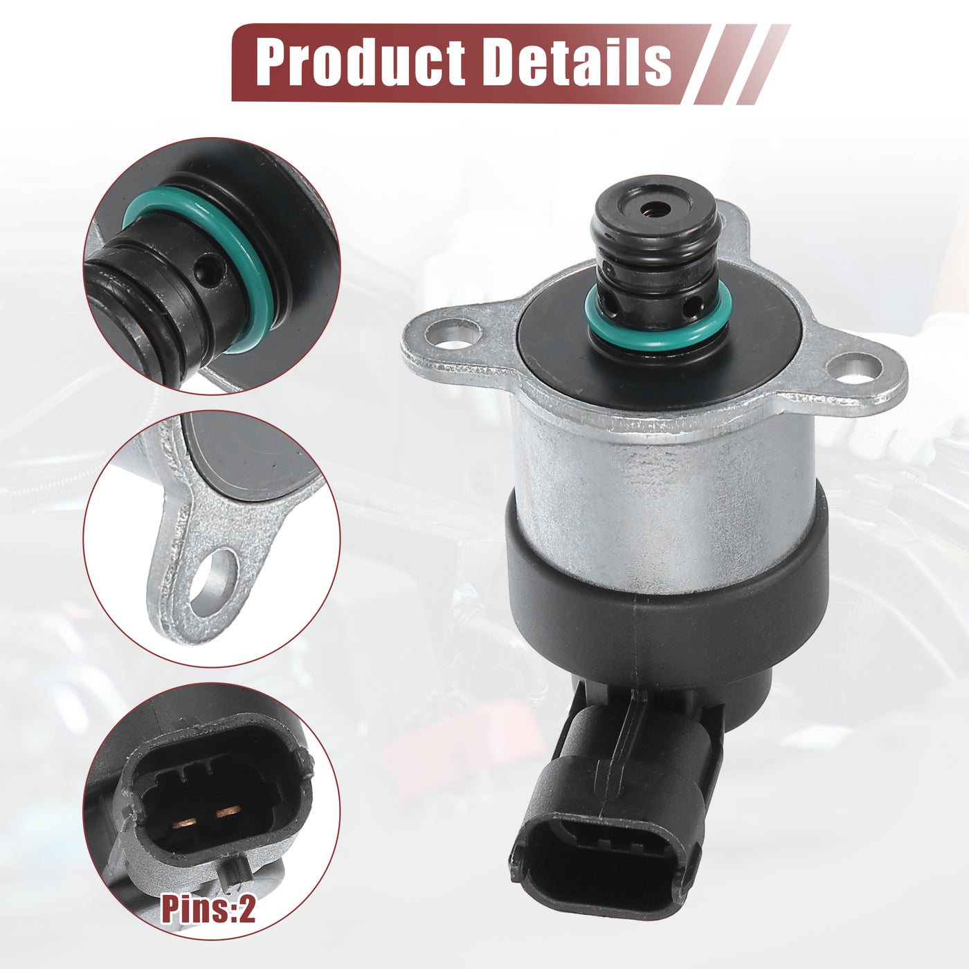 ACROPIX Fuel Pressure Regulator Valve Black Silver Tone Fit for HYUNDAI GETZ 2005-2009 - Pack of 1