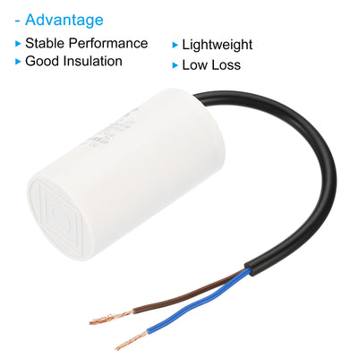 Harfington CBB60 20uf Running Capacitor,AC 450V 2 Wires 50/60Hz Cylinder 73x40mm