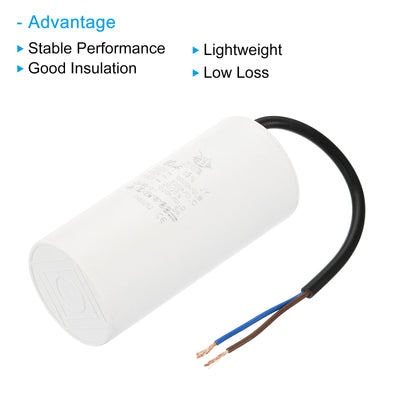 Harfington CBB60 80uf Running Capacitor,AC 450V 2 Wires 50/60Hz Cylinder 120x54mm