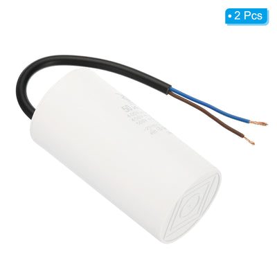 Harfington CBB60 50uf Running Capacitor,2Pcs AC 450V 2 Wires 50/60Hz Cylinder 95x48mm for Water Pumps, Washing Machines Motor Start