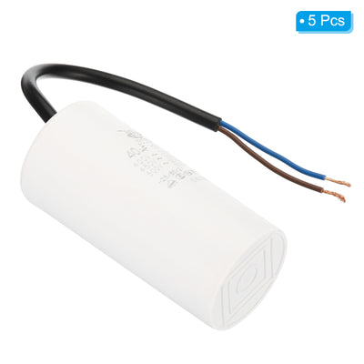 Harfington CBB60 40uf Running Capacitor,5Pcs AC 450V 2 Wires 50/60Hz Cylinder 95x44mm