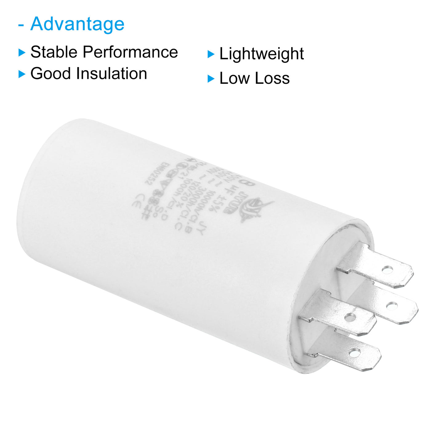 Harfington CBB60 8uf Laufen Kondensator AC 450V 4 Pins 50/60Hz Doppel Einsatz Zylinder Boden für Klimaanlage Wasser Pumpe Lüfter Motor Start 62 x 30mm