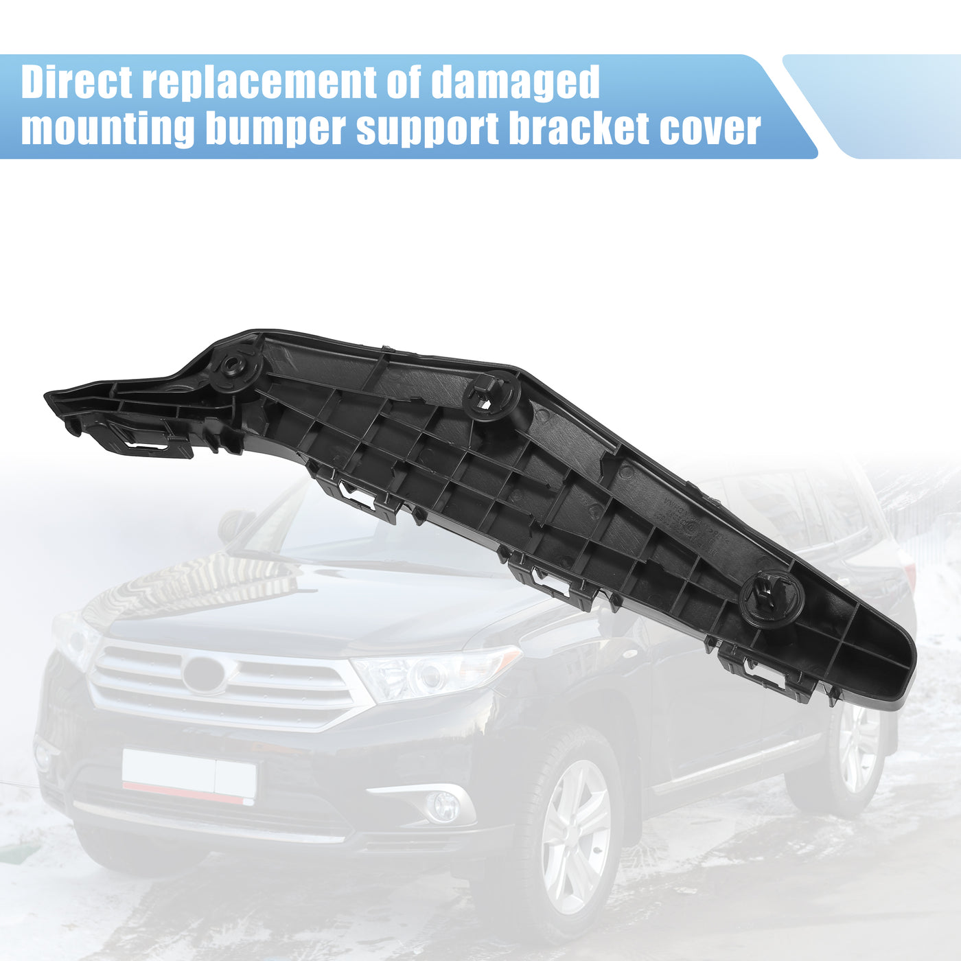 X AUTOHAUX Front Left Bumper Bracket Retainer Spacer Mounting Support for Toyota Highlander 2011-2013 Plastic Black