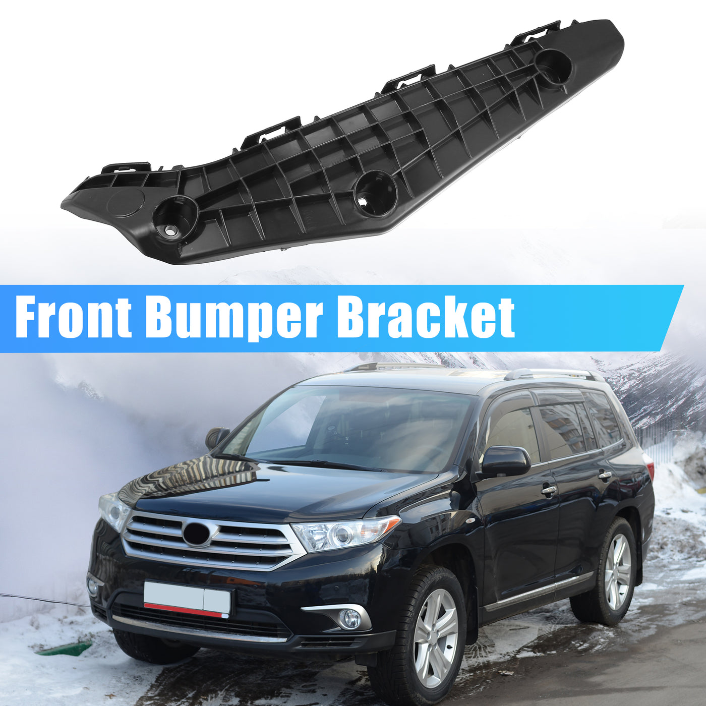 X AUTOHAUX Front Left Bumper Bracket Retainer Spacer Mounting Support for Toyota Highlander 2011-2013 Plastic Black