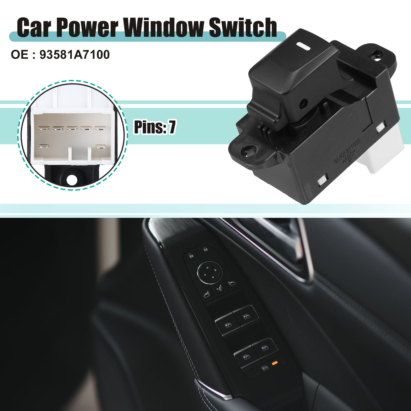 ACROPIX Front Right Side Master Power Window Switch Fit for KIA CERATO 16 - Pack of 1 Black