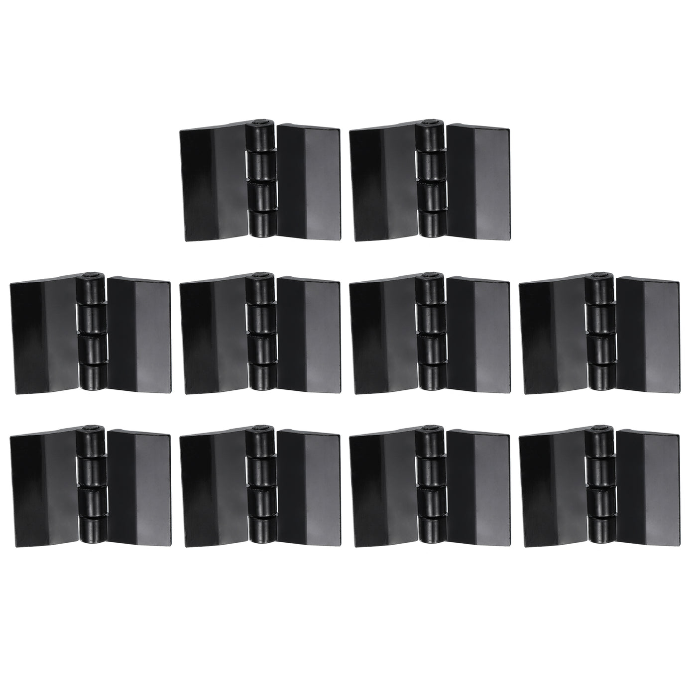 uxcell Uxcell 10Pcs 1x1.34 Inch Acrylic Hinges Mini Hardware Folding Hinge for Box Black