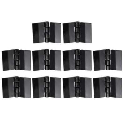 Harfington Uxcell 10Pcs 1x1.34 Inch Acrylic Hinges Mini Hardware Folding Hinge for Box Black