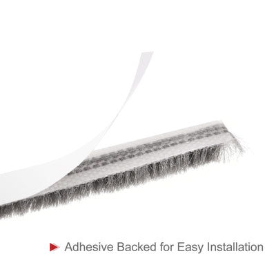 Harfington Uxcell Weather Stripping Brush, 10ft L x 0.28" W x 0.24" H Self-Adhesive Seal Weatherstrip Sweep Brush Gray for Door Window