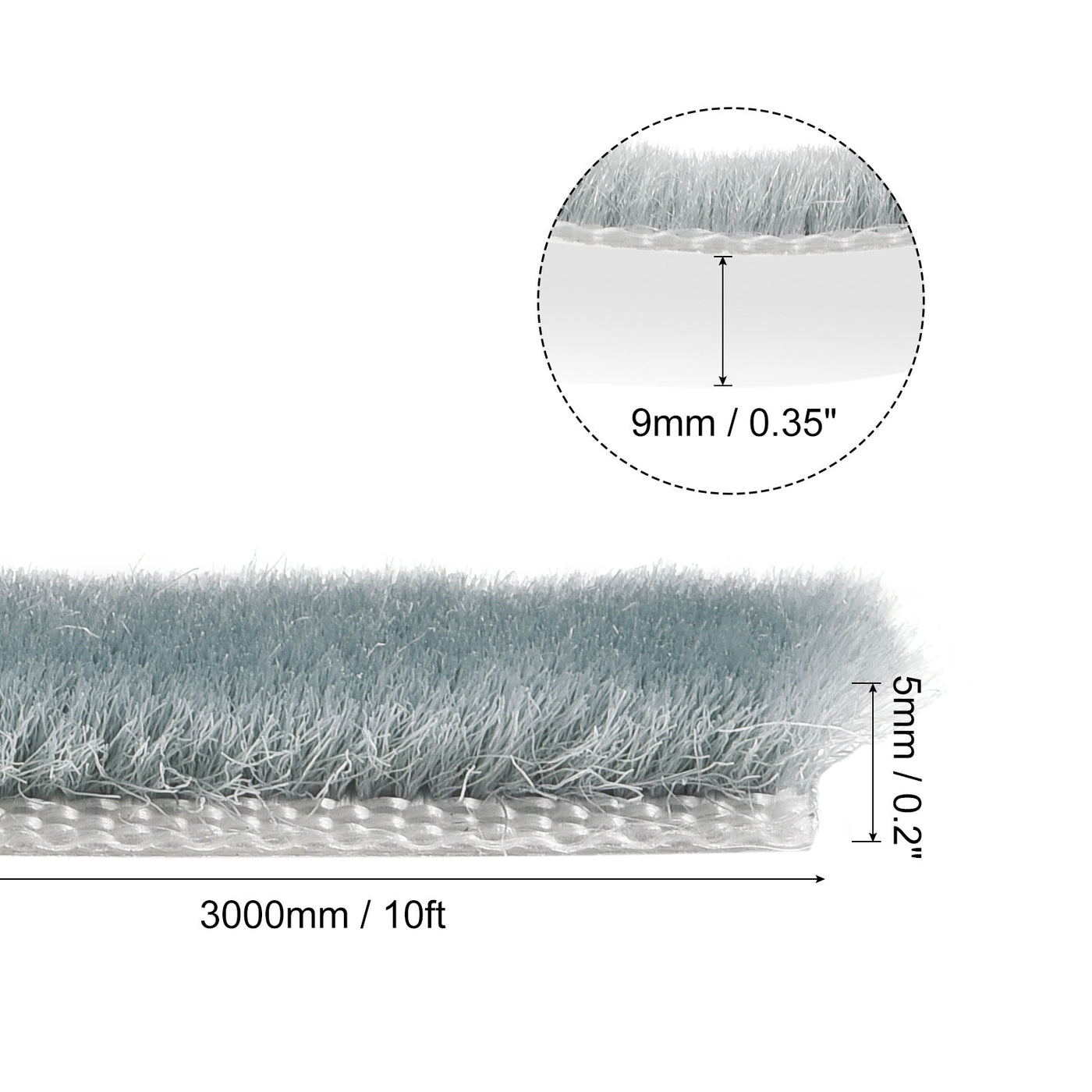 uxcell Uxcell Weather Stripping Brush, 10ft L x 0.35" W x 0.2" H Self-Adhesive Seal Weatherstrip Sweep Brush Gray for Door Window