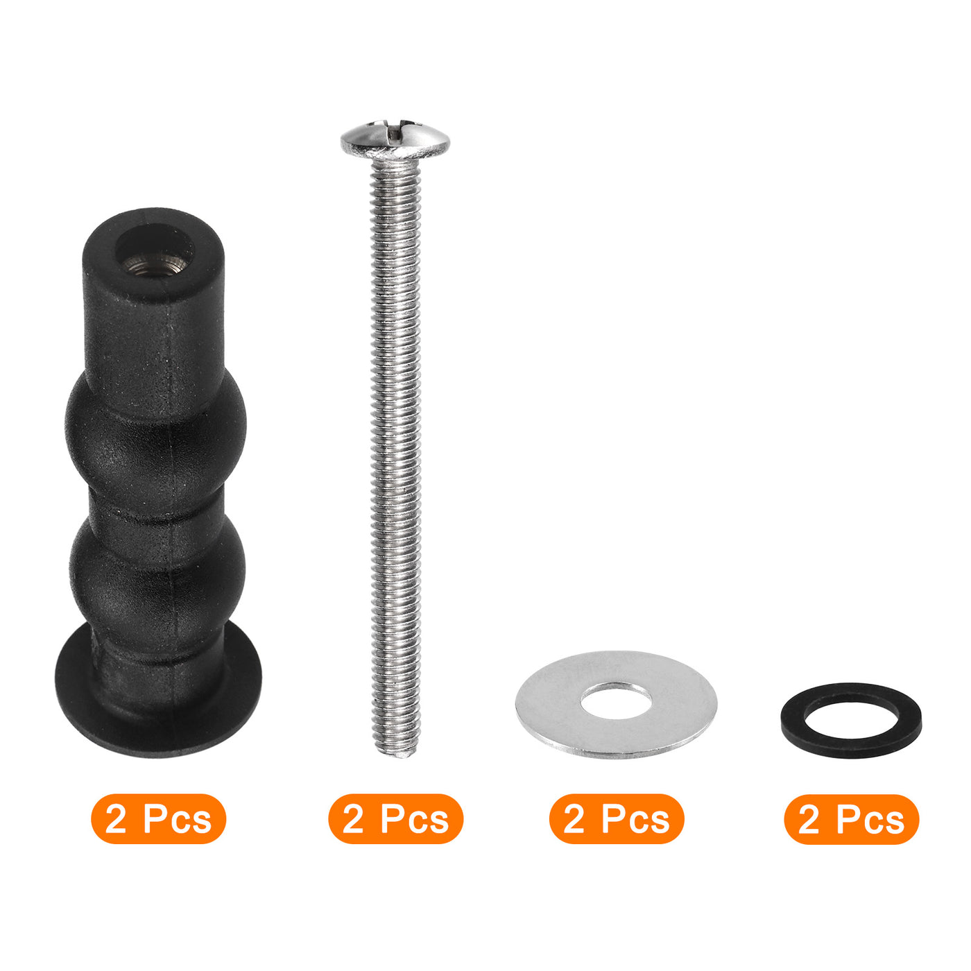 uxcell Uxcell 2 Set M6 Expanding Rubber Bolt Top Nuts Set(Washer Dia: 18mm/0.71")