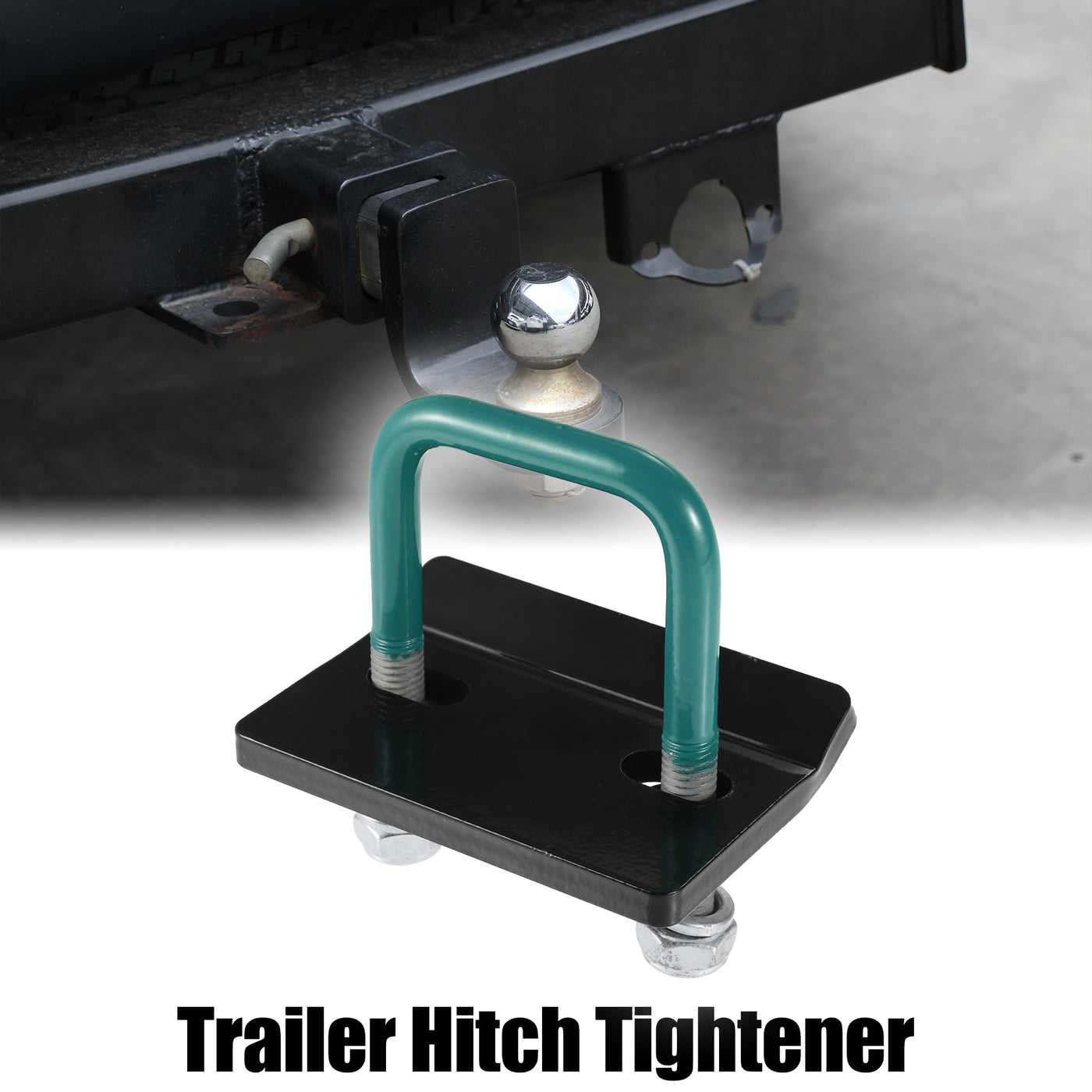 X AUTOHAUX Universal Trailer Hitch Tightener Anti-Rust Double Coating Protective Hitch Stabilizer Anti-Rattle Clamp Green Black