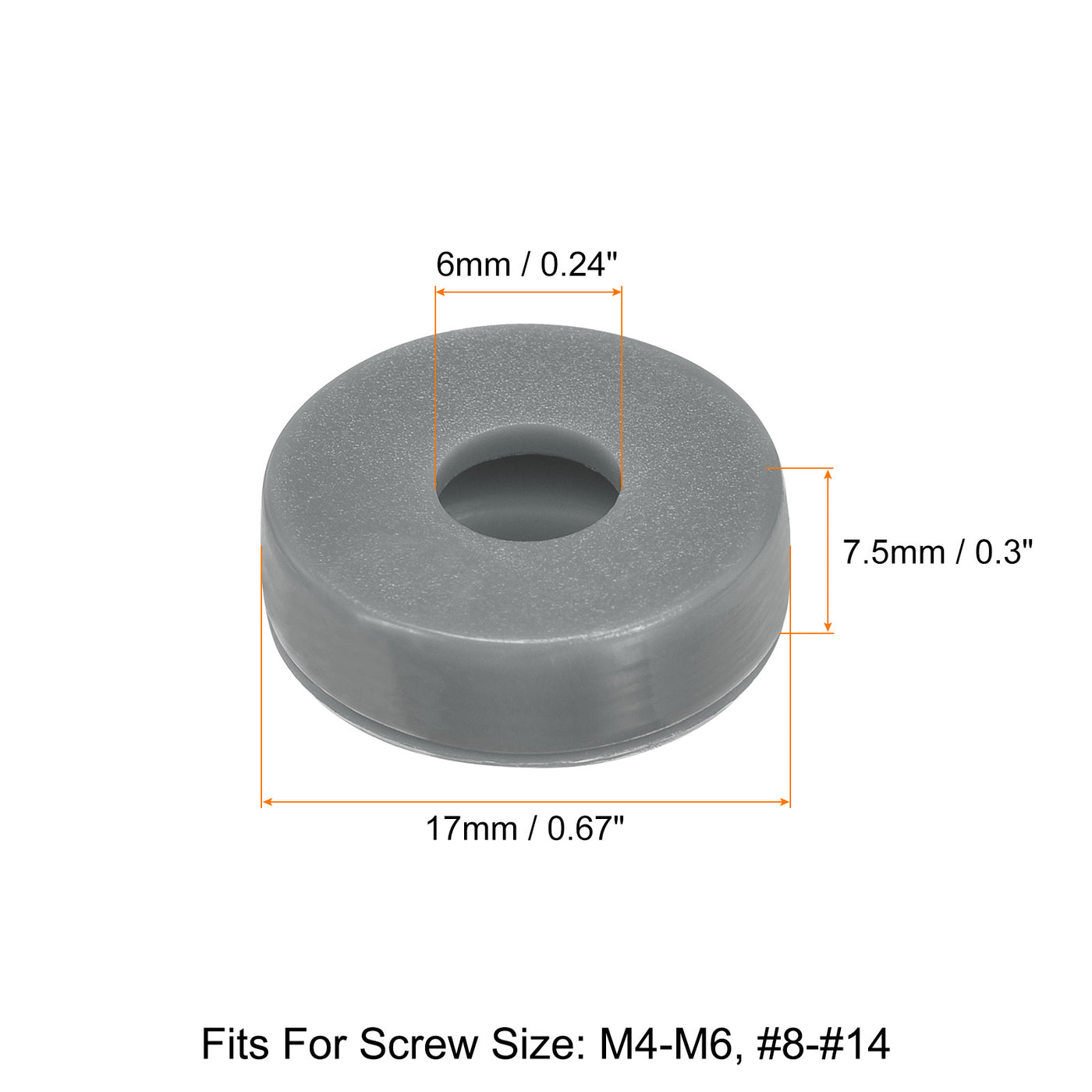 uxcell Uxcell 200Pcs 6mm Hinged Screw Cover Caps Plastic Fold Screw Snap Covers, Gray