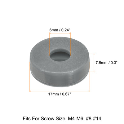 Harfington Uxcell 200Pcs 6mm Hinged Screw Cover Caps Plastic Fold Screw Snap Covers, Gray