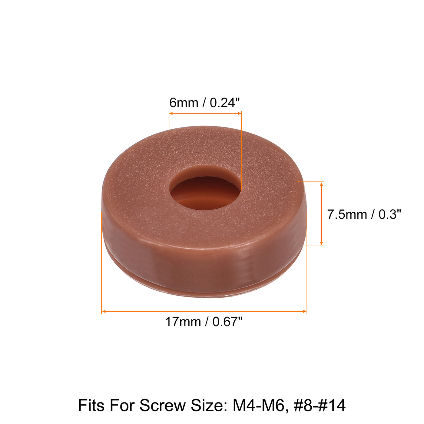 uxcell Uxcell 200Pcs 6mm Hinged Screw Cover Caps Plastic Fold Screw Snap Covers, Brown