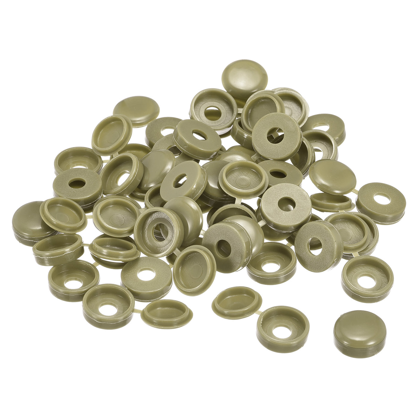 uxcell Uxcell 200Pcs 6mm Hinged Screw Cover Caps Plastic Fold Screw Snap Covers, Green