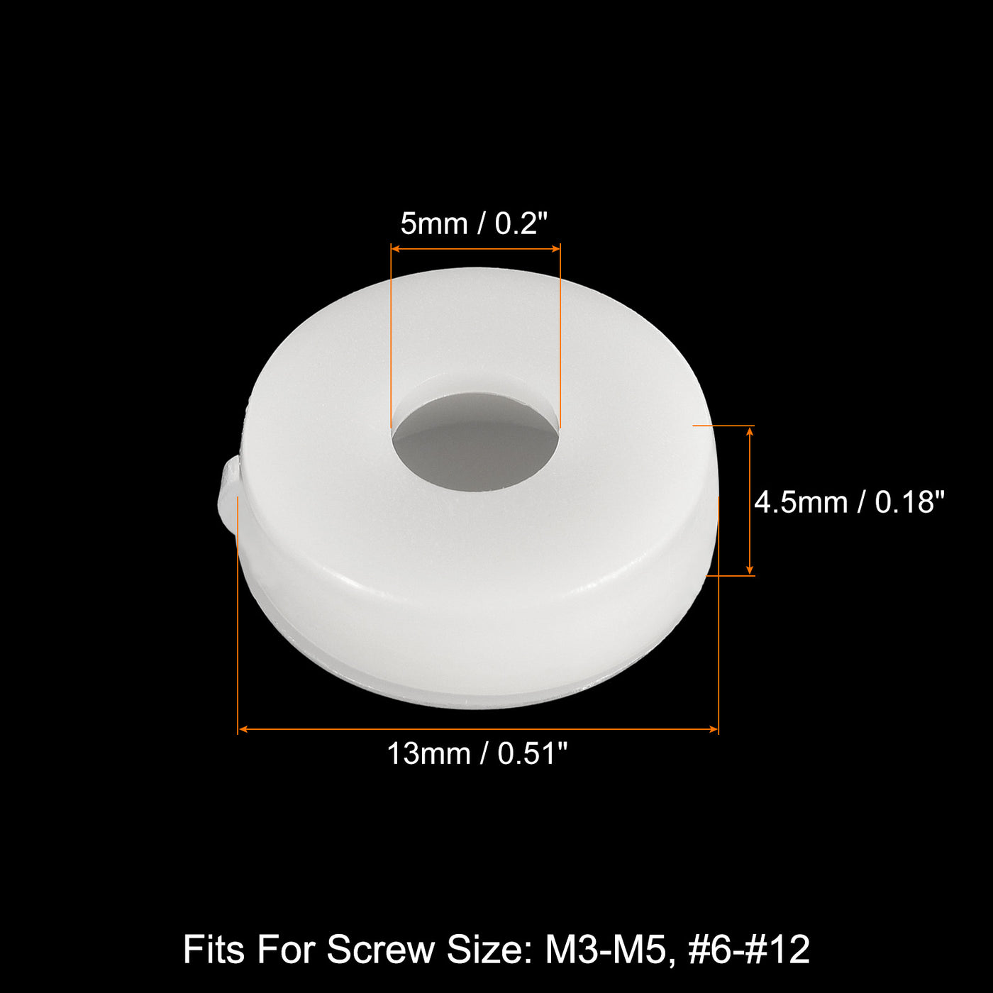 uxcell Uxcell 150Pcs 5mm Hinged Screw Cover Caps Plastic Fold Screw Snap Covers, White