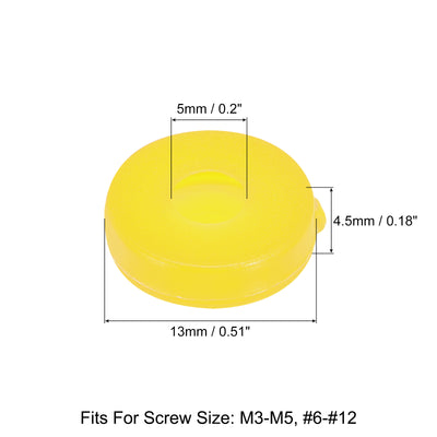 Harfington Uxcell 100Pcs 5mm Hinged Screw Cover Caps Plastic Fold Screw Snap Covers, Yellow