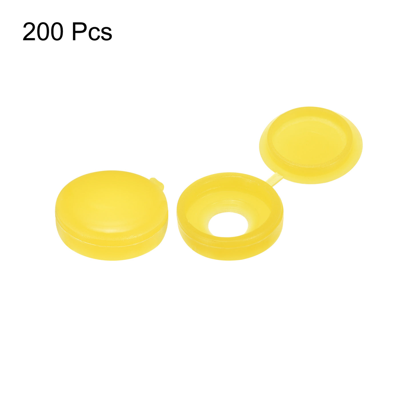 uxcell Uxcell 200Pcs 5mm Hinged Screw Cover Caps Plastic Fold Screw Snap Covers, Yellow