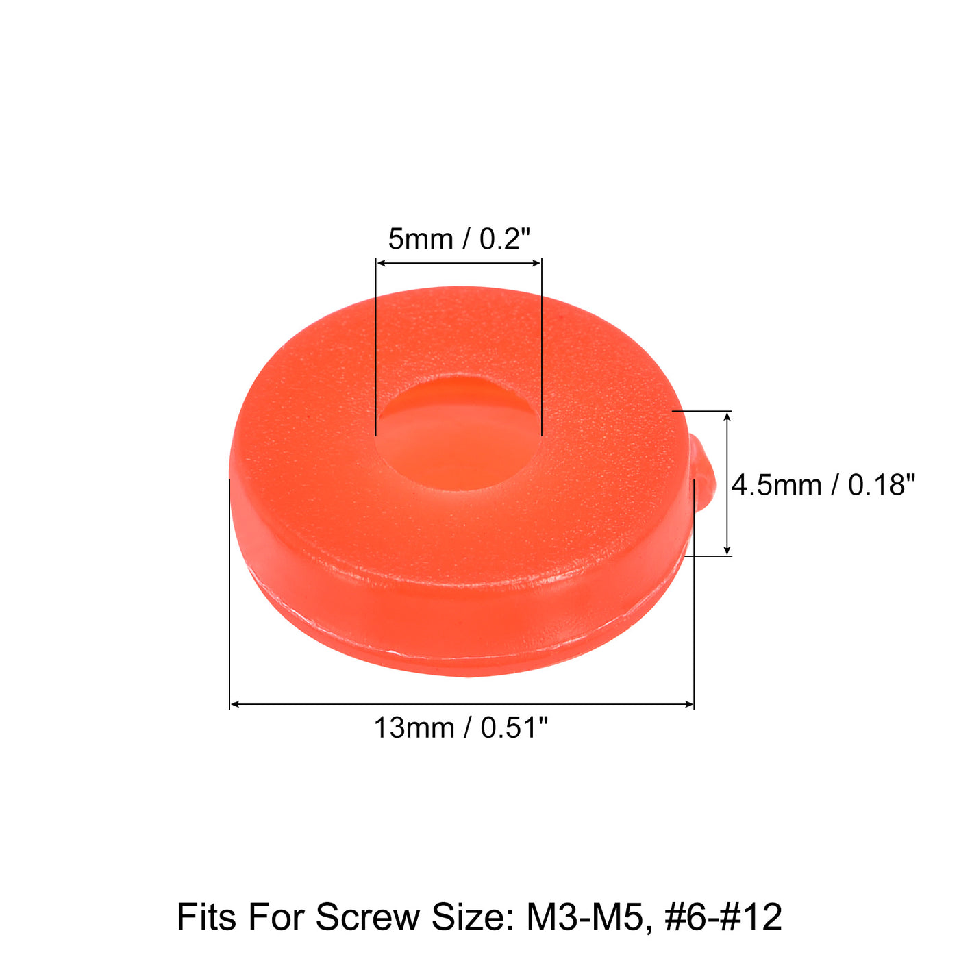 uxcell Uxcell 200Pcs 5mm Hinged Screw Cover Caps Plastic Fold Screw Snap Covers, Red