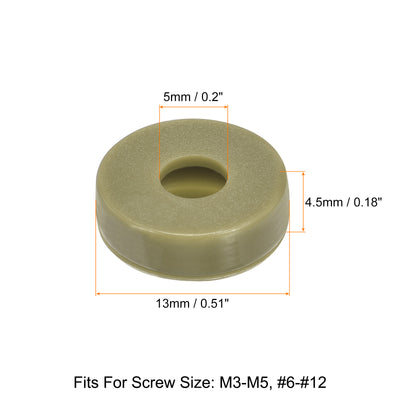 Harfington Uxcell 100Pcs 5mm Hinged Screw Cover Caps Plastic Fold Screw Snap Covers, Green