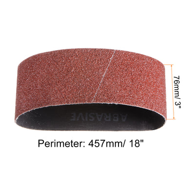 Harfington 5pcs Sanding Belts 3x18" Belt Sander Paper 40 Grit Aluminum Oxide Sandpaper