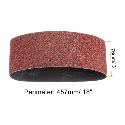 Harfington 5pcs Sanding Belts 3x18" Belt Sander Paper 60 Grit Aluminum Oxide Sandpaper Belt