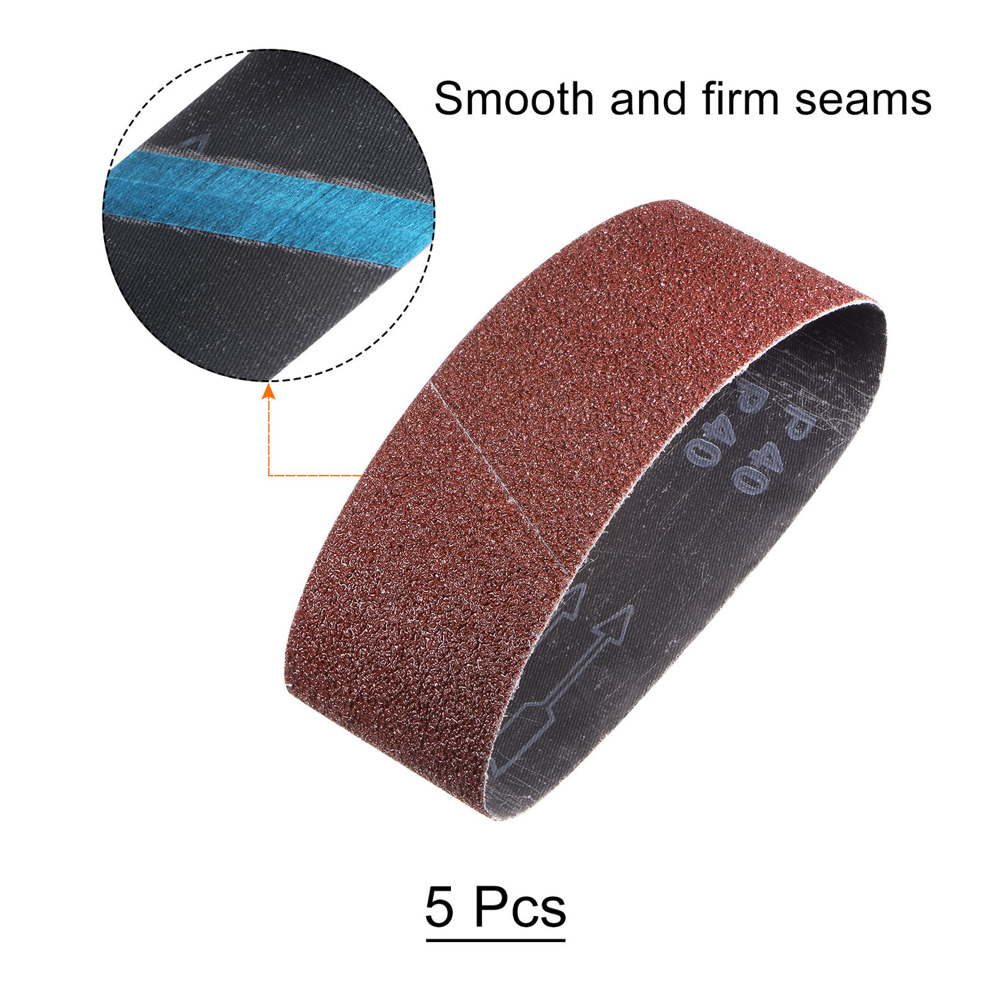 Harfington 5pcs Sanding Belts 3x18" Belt Sander Paper 60 Grit Aluminum Oxide Sandpaper Belt