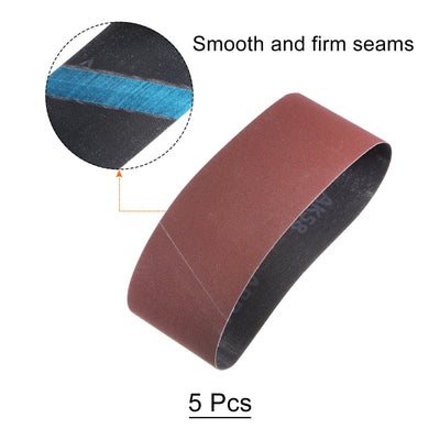 Harfington 5pcs Sanding Belts 3x18" Belt Sander Paper 320 Grit Aluminum Oxide Sandpaper