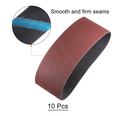 Harfington 10pcs Sanding Belts 4x24" Belt Sander Paper 120 Grit Aluminum Oxide Sandpaper