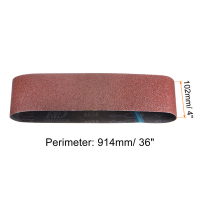 Harfington 3pcs Sanding Belts 4x36" Belt Sander Paper 60 Grit Aluminum Oxide Sandpaper Belt