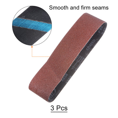 Harfington 3pcs Sanding Belts 4x36" Belt Sander Paper 60 Grit Aluminum Oxide Sandpaper Belt