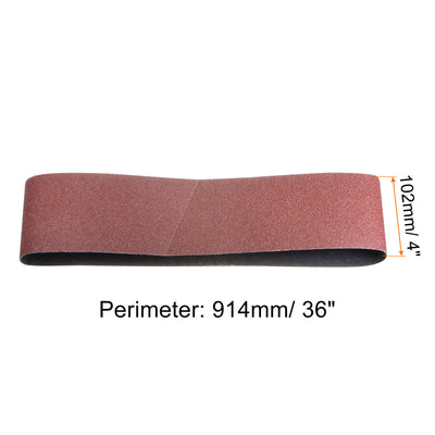 Harfington 3pcs Sanding Belts 4x36" Belt Sander Paper 80 Grit Aluminum Oxide Sandpaper Belt