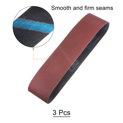 Harfington 3pcs Sanding Belts 4x36" Belt Sander Paper 240 Grit Aluminum Oxide Sandpaper