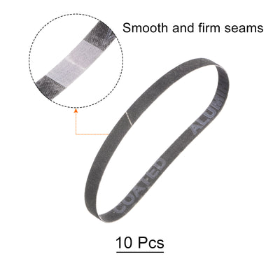 Harfington 10pcs Sanding Belts 3/8x13" Belt Sander Paper 180 Grit Silicon Carbide Sandpaper