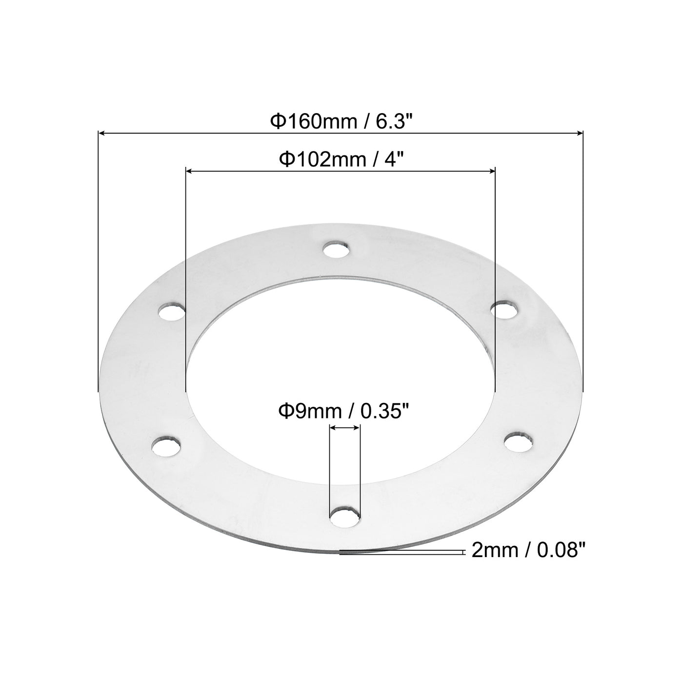 Harfington 4" (102mm) ID Kanal Verbinder Flansch Edelstahl Flach Gerade Leitung Exhaust Flansch Kanal Montage Platte für Heizung Kühlung Lüftung HVAC